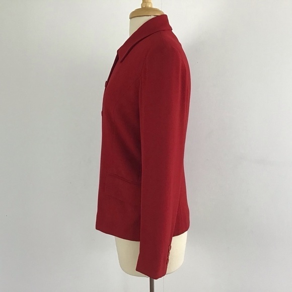 Vintage Isabel Ardee red 5 button lined blazer. Size 4 - Picture 4 of 11